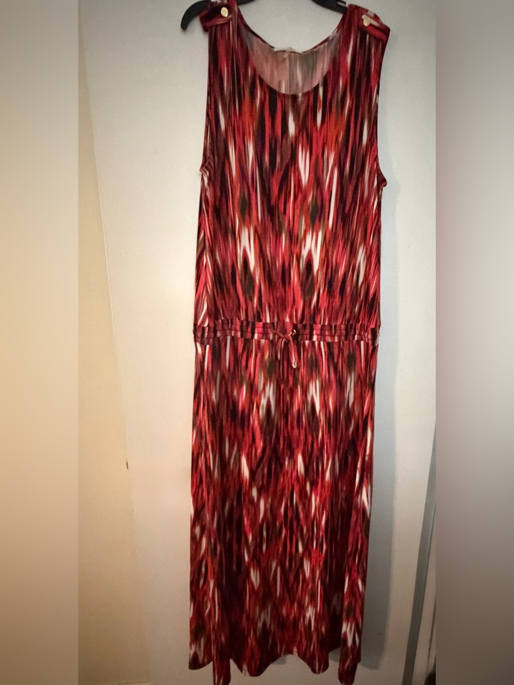 Calvin Klein Red Patterned Maxi Dress